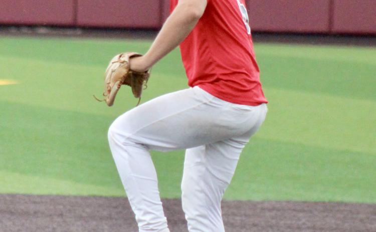 Lightning Post 171 pitcher Barrett Williams delivers during the Iron-Duke Tournament last weekend in Mount Pleasant.
