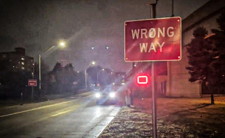Signs light up as part of the state’s wrong-way driving detection systems. MICHIGAN DEPARTMENT OF TRANSPORTATION
