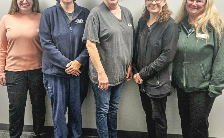 Pictured are: Kelsee Zietz, Marie Cummings, Gretchen Mora, Angie Card and Katie White.