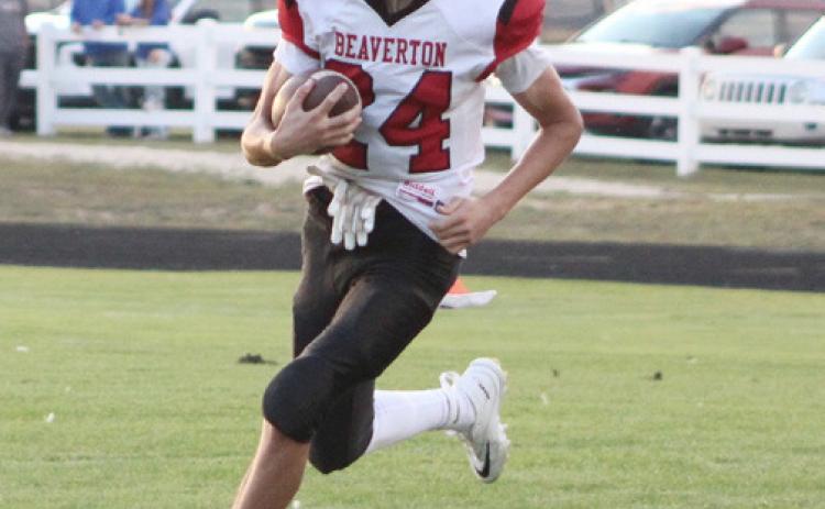 Beaverton quarterback Jace Mishler scored a touchdown in the first quarter to tie the game, but that was it for the Beavers in a loss at Farwell Friday night.