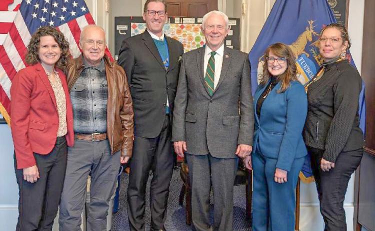 Pictured from left to right: Julie Tatko, president and CEO, Baldwin Family Health Care; Donald Simila, CEO, Upper Great Lakes Family Health Center; Jeff Larsen, chief growth and development officer, Great Lakes Bay Health Centers; Representative Jack Bergman, Christine Riley, culture and communications coordinator, MidMichigan Community Health Services, and Nichole Causley, HHS grants coordinator, Bay Mills Indian Community Bay Mills Health Center.