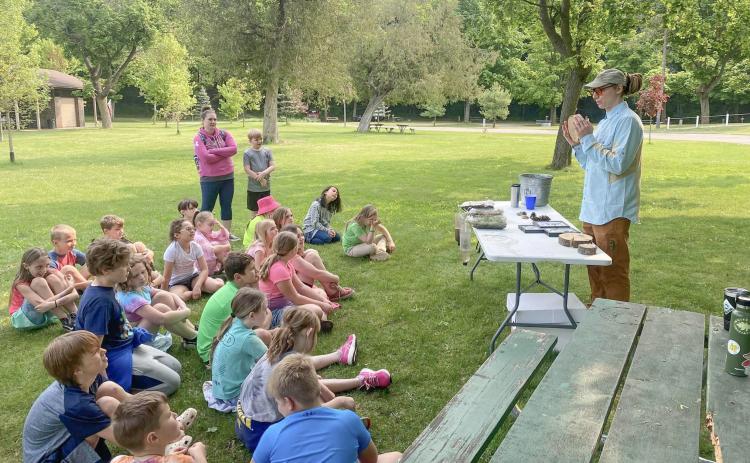 Joe Nash teaching Gladwin third grade students during a Conservation Tour back in May.