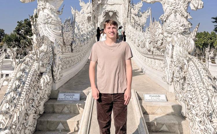 Pictured is Dakoda Lawrence at the White Temple in Thailand. Check out more photos on our Facebook page.