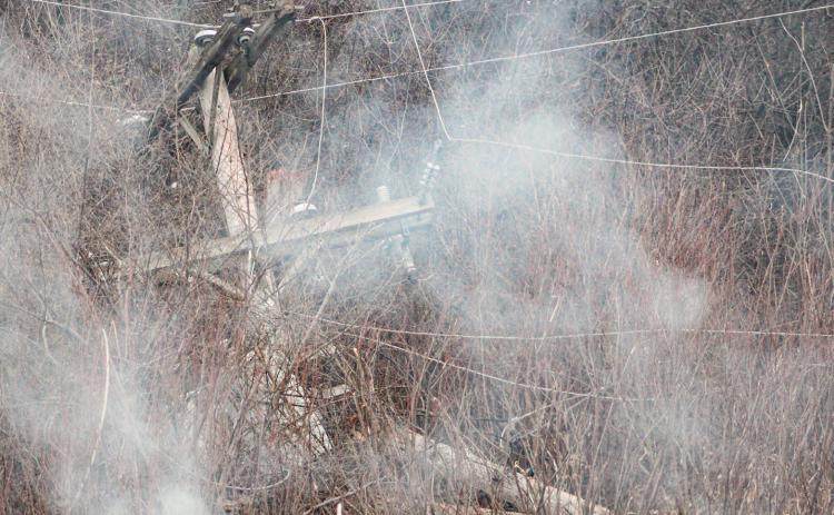 Accident brings down power lines on M-61