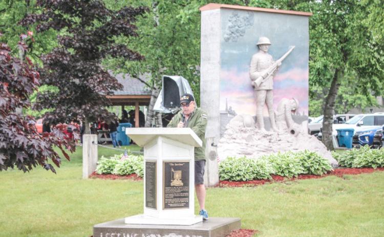 Pictured is Beaverton Mayor, Ray Nau, speaking at the Memorial Day event in 2024.