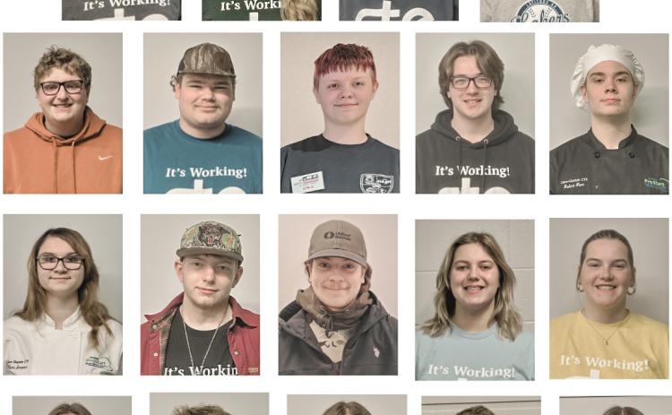 Pictured in row one: Zoe Maynard, Kerrigan Koch, Shelby Young, and Blayn Bigelow; row two: Cameron Clark, Trevor Hite, Sammi Mester, Braydan Walters, and Robert Hunt; row three: Kami Jacques, Shane Barnard, Kollin Lane, Maddison Fritz, and Sophie Lubs; row 4: Trisha Trinca, Logan Young, Kaydence Spencer, Caleb Halstead, and lzzabell Searfoss. Not pictured is Dylan Moore.