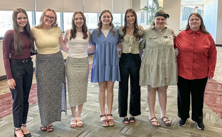 The Jack Pine Conference Academic Teams were honored at a recent banquet at Dow Diamond in Midland. Beaverton’s award-winning scholar athletes pictured left to right: Sophia Swinson, Brynn Beebe, Ava Nickel, Darby McKimmy, Reese Mishler, Grace Hoag and Emma Sherman. Not pictured is Cheyenne Smith.