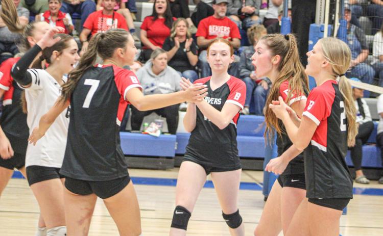 The Beaverton volleyball team was fired up for the district finals Friday night, but lost a close four-set battle with Beal City.