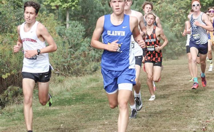 Gladwin’s Ben Verellen races to a ninth-place finish at the Blue Jay Invitational Saturday at Shepherd.