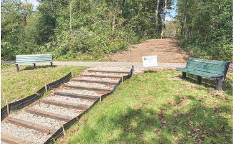 Newly installed benches are along the Trail of Two Cities pathway near the Gladwin Cedar River Trail Head. PHOTOS PROVIDED BY KAREN MOORE