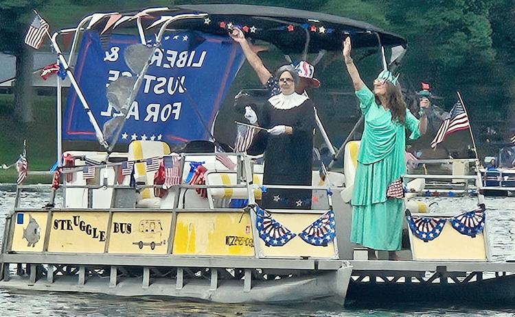 Costumes and decorations livened up the Pratt Lake Association Boat Parade Saturday. The event had been discontinued the past few years, but this year’s elevated lake level and the holiday spirit brought it back with hopes that it will continue annually in the future. SAGE TOWNSHIP